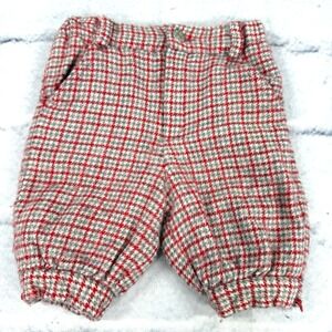 Vintage MAFRAT Italy Baby 100% Wool Pants Size‎ 0M Prince Of Wales Check Lined